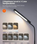Dimmable LED Floor Lamp With Remote Control, Adjustable 3000K To 6500K Color Temperature, Five Brightness Levels Display
