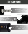 Heavy Duty Nut Runner Drill Attachment Bolt Zipper Tool with premium stainless steel handle and heavy-duty reinforced housing.