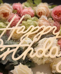 Happy Birthday Neon Sign 18 Inch And 24 Inch LED Backdrop Lights For Birthday Bash Bar Rave Warm White Wall Decoration on floral backdrop