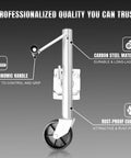 Road DAWG trailer jack with wheel, single wheel, 1000lb capacity, 10-inch lift, bolt-on tongue mount