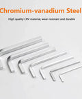 7 Piece Square Head Wrench Set With L Shaped Keys For Pocket Hole Screws Pro Grade Cr V Steel Durable Build From 3 Mm To 10 Mm