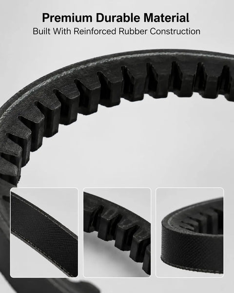 Beefy Drive Belt Replacement For Tiger Cat II 61 Inch Deck 71.5 Inch By 0.625 Inch Cogged V Belt Lawn Mower Deck Belt Compatible Heavy Duty Rubber With Industrial Fiber Cord Reinforcement For Long Lasting Performance, reinforced rubber cogged belt close-up