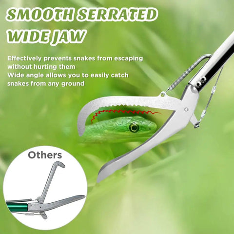 52 Inch Snake Tongs Grabber for Safe Handling and Capture, Beefy Heavy Duty Reptile Catcher With Wide Jaw, Locking Non Slip Grip, Extra Long Reach Tool for Snakes and Rattlesnakes, Reptile Grabber