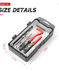 Helicoil Thread Repair Kit For M8 X 1.25 And SAE Threads in case with HSS drill bit and stainless steel inserts