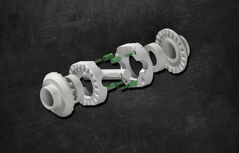 Heavy Duty Differential Carrier For 8.8 Inch Rear Axle With Mechanical Locking Diff And 31 Spline Setup, exploded view of components.