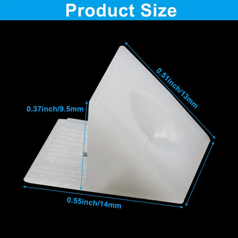 Close-up of white plastic wedge from 120 Piece Drawer Repair Kit With Screws For Sagging Drawers White Plastic Wedges And Angle Brackets