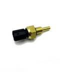 Mteycei engine coolant temperature sensor, brass threaded body with black plastic connector, side view