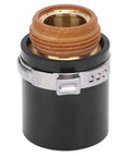 Upgrade Your Welding Game With This Top Tier Cloimei 420156 Retaining Cap Ceramic Plasma Nozzle for cutting machines, showing black and bronze design.