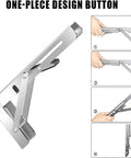 Heavy Duty Stainless Steel Folding Shelf Brackets in use showing collapsible features and one-piece design.