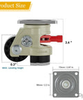 Hella Sturdy Heavy Duty Leveling Casters With Snap Lock Brakes And Smooth Glide Wheels Adjustable Height dimensions 2 inch and 3.4 inch