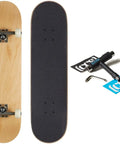 Skateboard Complete In Natural Wood 7.75 Inch Deck Street Ready To Ride Out Of The Box Fully Assembled With Pro Grade Components