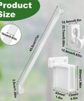 Image of measurements for 8 Pack 12 Inch Wire Shelf Brackets White Heavy Duty Shelf Support For RVs Garages Closets And Wardrobes Rust Resistant