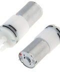 Two Pack R370 Micro Water Pump Motor With 3.7V DC Power, Tiny Suction Diaphragm Pump, compact design, white and metal material