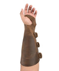 Archery Bracer With Thumb Slot And Adjustable Buckle Straps, Full Grain Leather Forearm Protector For Knights, Wrist Guard For LARP