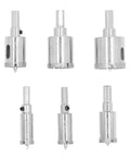 Professional Hard Brazed Hole Saw Kit With Multiple Sizes For Cutting Marble, Granite, And Glass. six hole saw bits