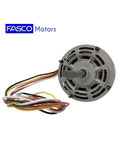 Replacement RV Air Conditioner Motor D1092 for Coleman Mach Units, showing fan end with wires attached, compact size.
