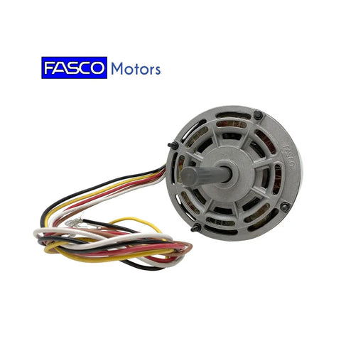 Replacement RV Air Conditioner Motor D1092 for Coleman Mach Units, showing fan end with wires attached, compact size.