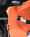 Car Window Tint Installation Kit With 9 In 1 Window Film Tools, using squeegee to apply tint on orange car surface, ABS construction
