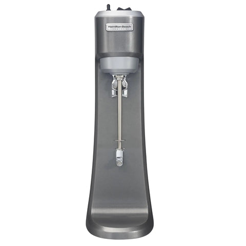 Front view of Workhorse Commercial Single Spindle Drink Mixer With Hands Free Operation 3 Speed Universal Motor Pulse Activation Built For High Volume Bars And Cafes NSF Certified