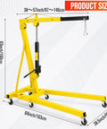 Heavy Duty Folding Engine Hoist With Adjustable Telescopic Boom Two Ton Cherry Picker For Garage Workshop Rock Solid Stability specifications.