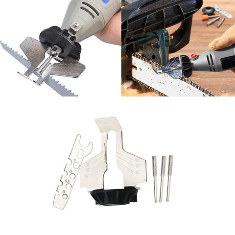 Chainsaw Sharpening Attachment Kit For Rotary Tools With Drill Head And Ruler, Pro Grade Chainsaw Blade Teeth Sharpener Set