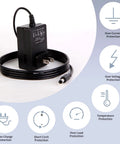 Universal 15V 1.5A Power Adapter With Interchangeable DC Plugs No Fuss 100-240V Input 50 60Hz 5.5x2.5mm Output Jack protections