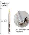 Floating LED Taper Candle Set 10.8 Inches With Remote Wand Flameless Battery Operated Window Candles for Halloween and Christmas Decor