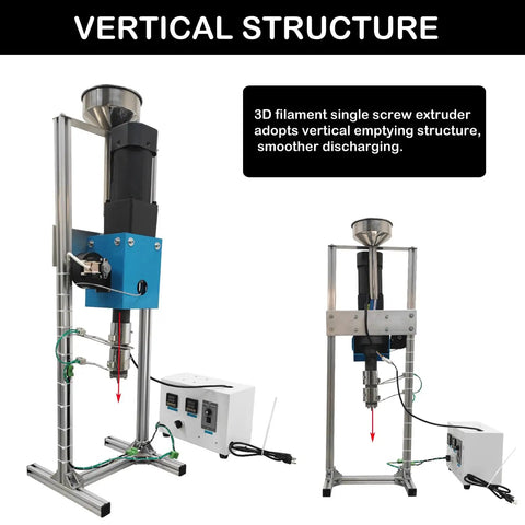 Game Changing Vertical Single Screw Extruder One Inch Diameter for 3D Filament Producing with stainless steel frame