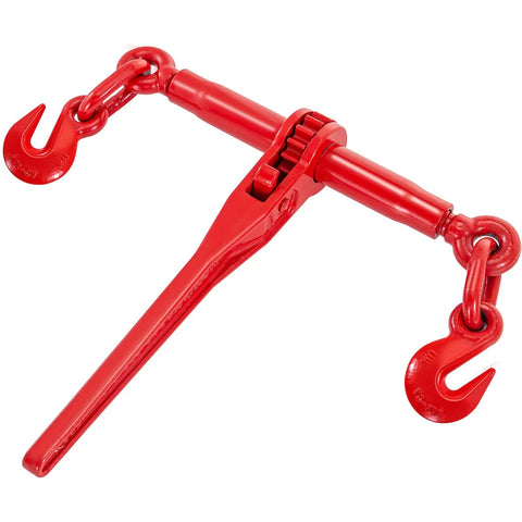 Built Tough Heavy Duty Chain Binder Kit With Swivel G70 Hooks Fits 3/8 To 1/2 Inch Grade Seven Links 9215 Lbs No Slip Pull Power For Trailer Towing And Road Rigs 4 Piece Deal