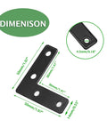 20 Pack L Shaped Flat Mending Plates 50mm By 50mm Right Angle Corner Braces For Photo Frames Black Stainless Steel Beefy Rustproof Frame