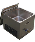 Heavy Duty 19L Ultrasonic Cleaner With Digital Heater And Timer Dual Frequency Bath For Hardware Parts Jewelry Tools Deep Cleaning Stainless Steel Tank, view of open lid and control panel.