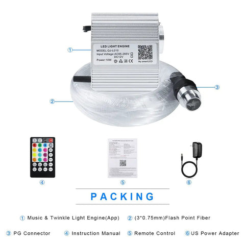 Super Cool Fiber Optic Sensory Lights For Autism Sensory Rooms And Kids kit with LED engine and accessories.