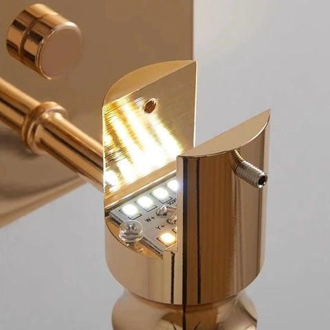 Close-up of LED components on Crystal Bubble Wall Sconce LED Light In Nordic Gold Finish, Modern Living Room Bedroom Lamp