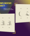 Toggle Light Switch Wall Plate With Gloss Finish, 2-Gang, Unbreakable Polycarbonate Thermoplastic, Light Almond
