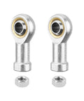 Heavy Duty Rod End Bearing 6mm Bore M6x1.0 Right Hand Heim Joint With Jam Nuts, Pre Lubricated, 2 Pack, Carbon Steel With Zinc Plated Finish, Chrome Plated Ball, 13 Degree Misalignment, 7.2 kN Static Load