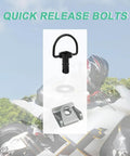 No Sweat 1/4 Turn Quick Release Fasteners With Universal D Ring Clips For Car Panel Trim And Bike Fairings That Actually Hold Firm Includes Ten Heavy Duty Iron Pieces Built Like A Tank, displaying a black D-ring clip and silver washer.