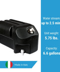 Road Ready Heavy Duty Portable Hand Washing Station Featuring A Roomy 6.6 Gallon Water Tank And No Fuss Soap Dispenser For Outdoor Job Sites And Weekend Hangouts black water reservoir with 6.6 gallon capacity and spouts.