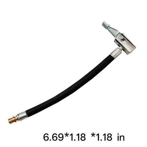 Heavy Duty Tire Inflator Hose Adapter Kit Converts To Lock Connection With All Metal Air Chuck Thumb Press Control For Schrader Thread Cars Trucks Leak Proof Fits Standard Valves Plug And Play Rock Solid Build, 6.69 x 1.18 in hose