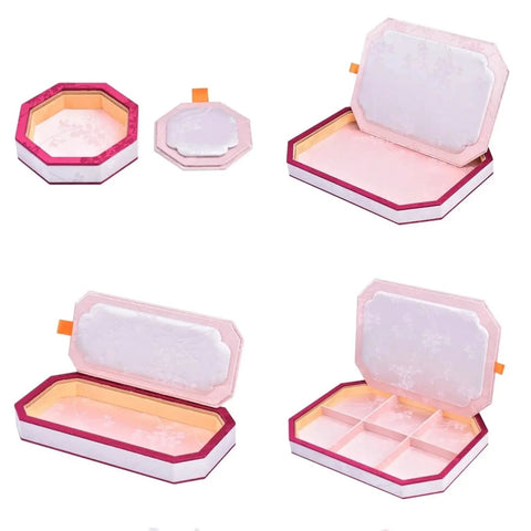 Brown Stackable Jewelry Organizer Tray With Six Grids Drawer Storage Pad For Rings And Bracelets, decorative design.