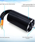 Brushless RC Boat Motor 4074 2250KV With Cooling Set featuring wires, aluminum heatsink, and output shaft for RC boats