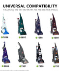 6960W Replacement Belt Set For Bissell ProHeat Upright Vacuums Fits Models 1694 1697 1698 1699 7901 7920 7950 8806 Displayed