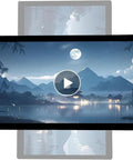 Commercial Grade Digital Signage Screen With Built In Media Player For Easy Remote Cloud Management And Scheduling Full Hd Advertising Display featuring a scenic nature background.