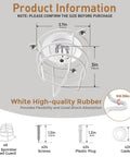 Eight Pack White Fire Sprinkler Head Guard Covers, 3.7in diameter, white rubber, protective guard for half and three quarter inch heads.
