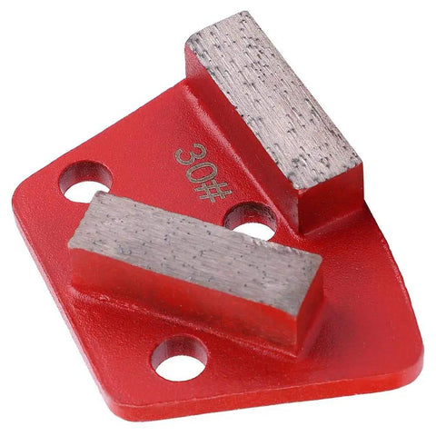 Set Of 3 Trapezoid Concrete Grinding Discs With 30 Grit For Floor Grinders, showing aggressive metal scraper pads for adhesive removal.