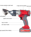 36V Cordless Metal Shear Cutter With Copper Motor Heavy Duty Tin Snip For Corrugated Roofing And Sheet Metal, LED, Chrome Vanadium Blade