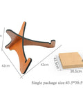 Built Like A Tank Wood Handpan Stand dimensions shown with smooth wooden finish and compact design, 43.5cm size for portable use.
