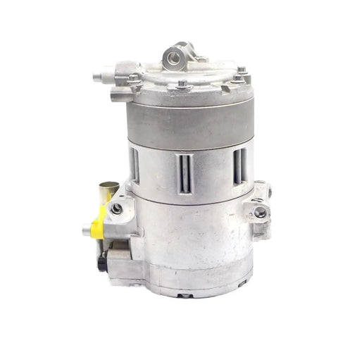 Heavy Duty Hybrid Ac Compressor Replacement For Bmw Rigs Crushes Blowing Hot Air Fast Fixes Worn Out Air Conditioning Units Precision Assembly Cuts Friction Uses 64529332199 Slick, seen from the front.