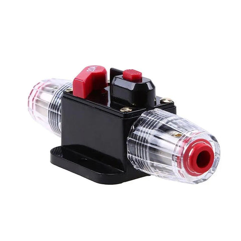 Resettable 100 Amp Fuse Circuit Breaker For Car Audio Systems 12 To 24V DC Overload Protection For Amplifiers Dual Mode Auto Reset And Manual Disconnection Durable Car Audio Fuse Holder For Your Ride