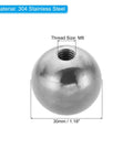 Ball Nuts Knob M8x30mm With Female Thread 304 Stainless Steel Round Screw Cap Cover For Lighting Machinery DIY Projects Blind Hole Mounts Silver Finish