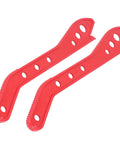 Heavy Duty Plastic Woodworking Push Stick 2 Pack With Grippy Grip And Dead Simple Kickback Defense For Table Saw Router Jointer Workhorse hands view from above, showcasing red thermoplastic design and grip features.
